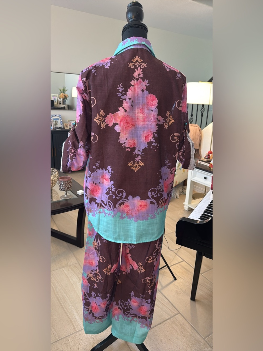 Women's Floral Wide-Leg Jumpsuit Coords - Picture 10 of 10